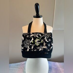 Thirty-One Black and White Floral Tote Bag